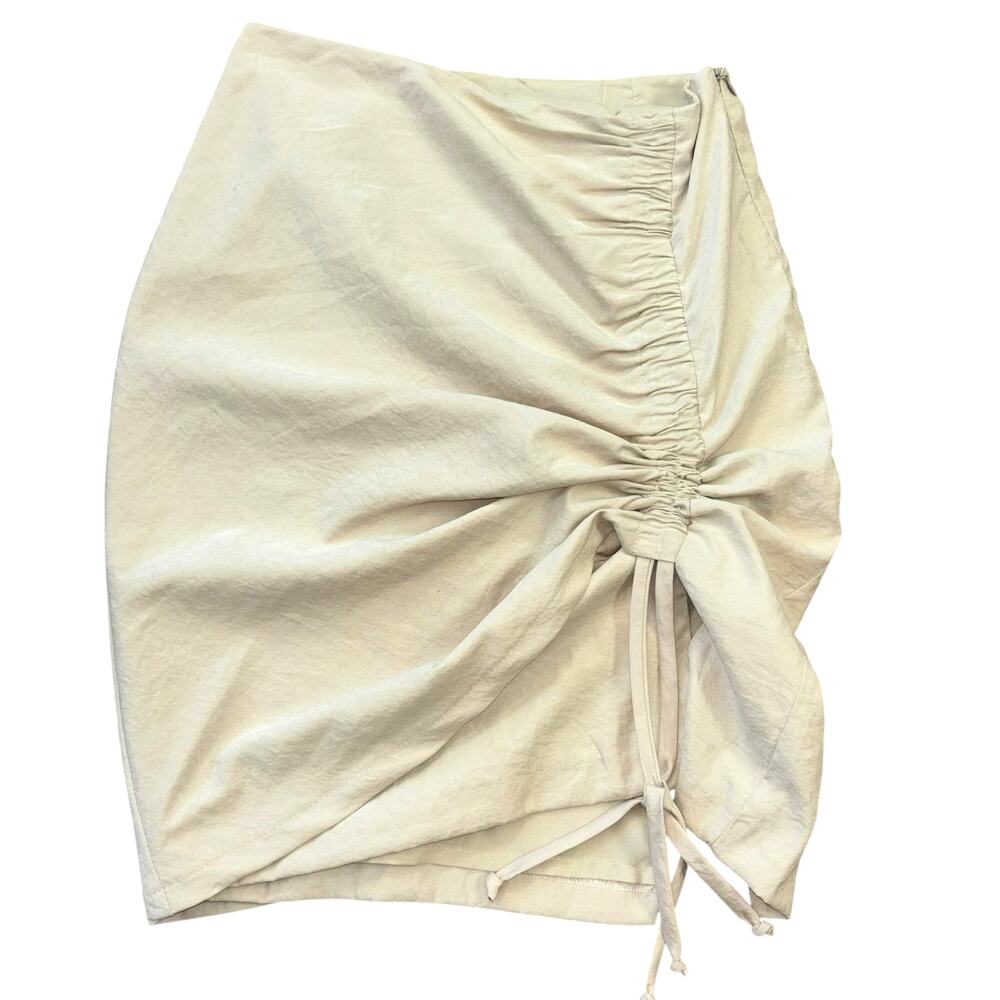 Nanette Lepore Y2K Ruched Bodycon Tan Skirt Women’s 0 Beachy Boho Spring Casual